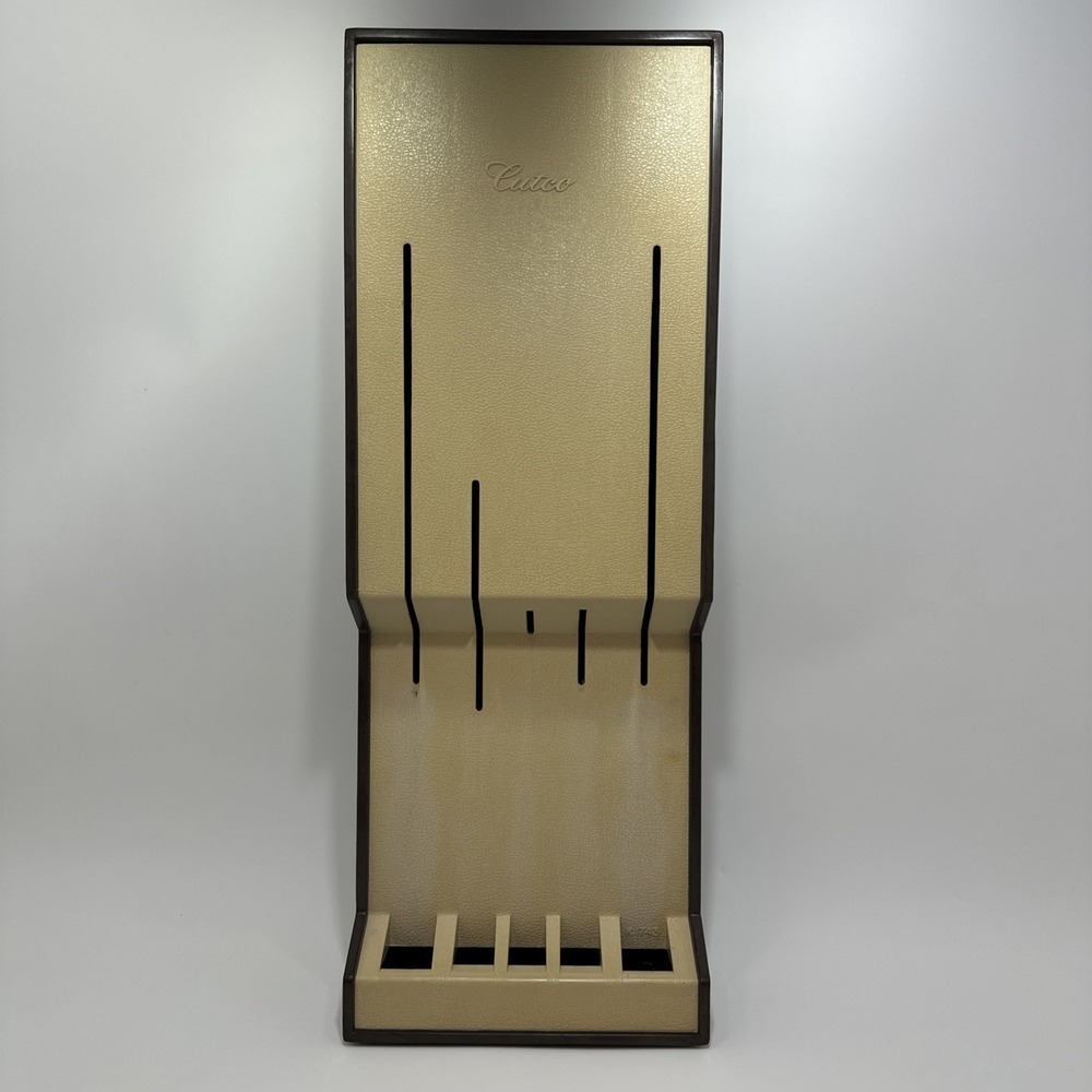 Vintage Cutco Knife Holder Rack Drawer Wall Mount Plastic Brown & Beige No. 1743